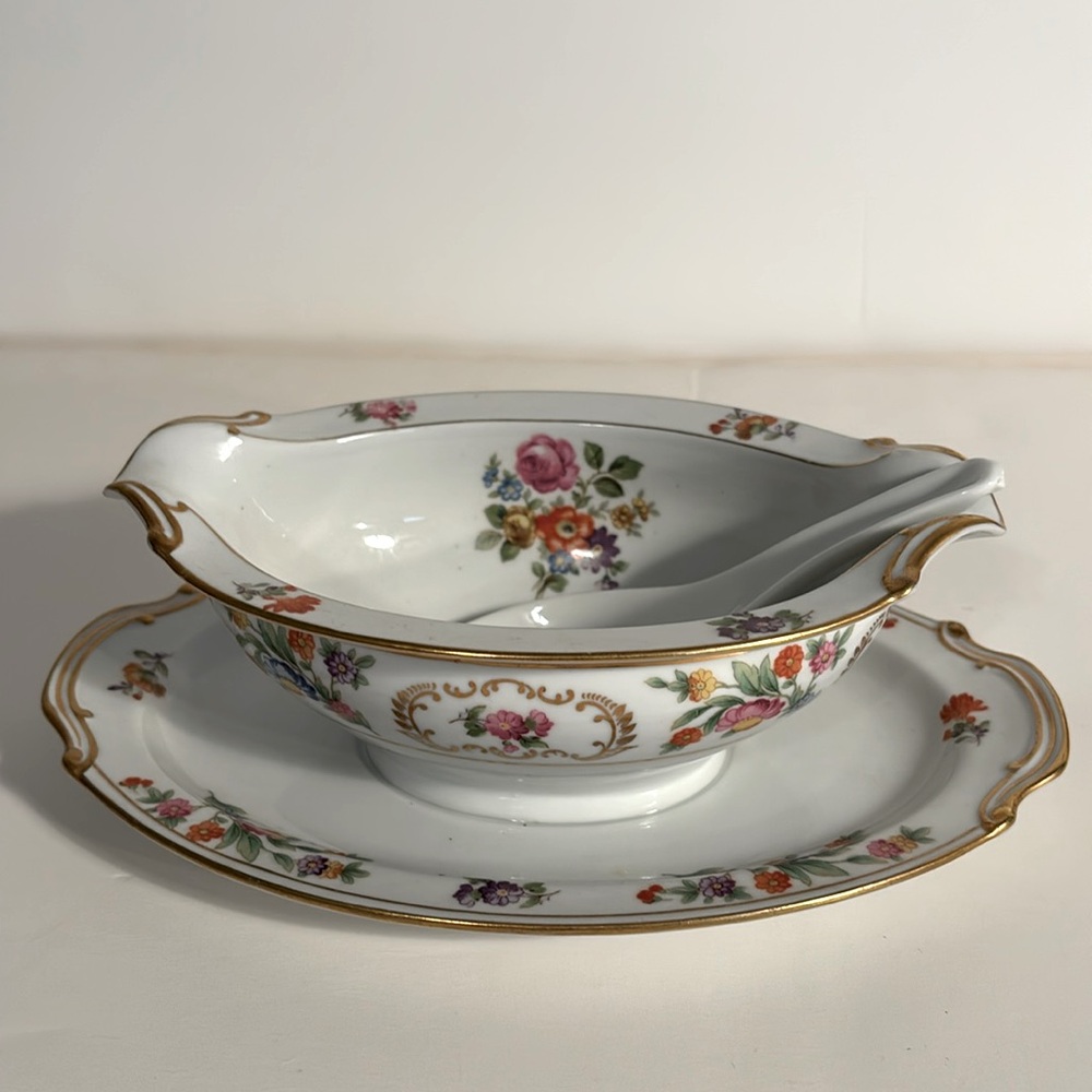 Vintage Rose China Gravy Boat